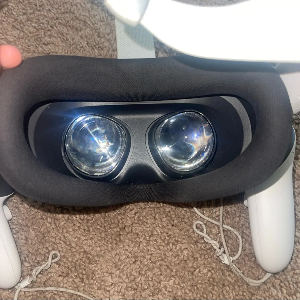 Advanced White VR Headset with Controllers